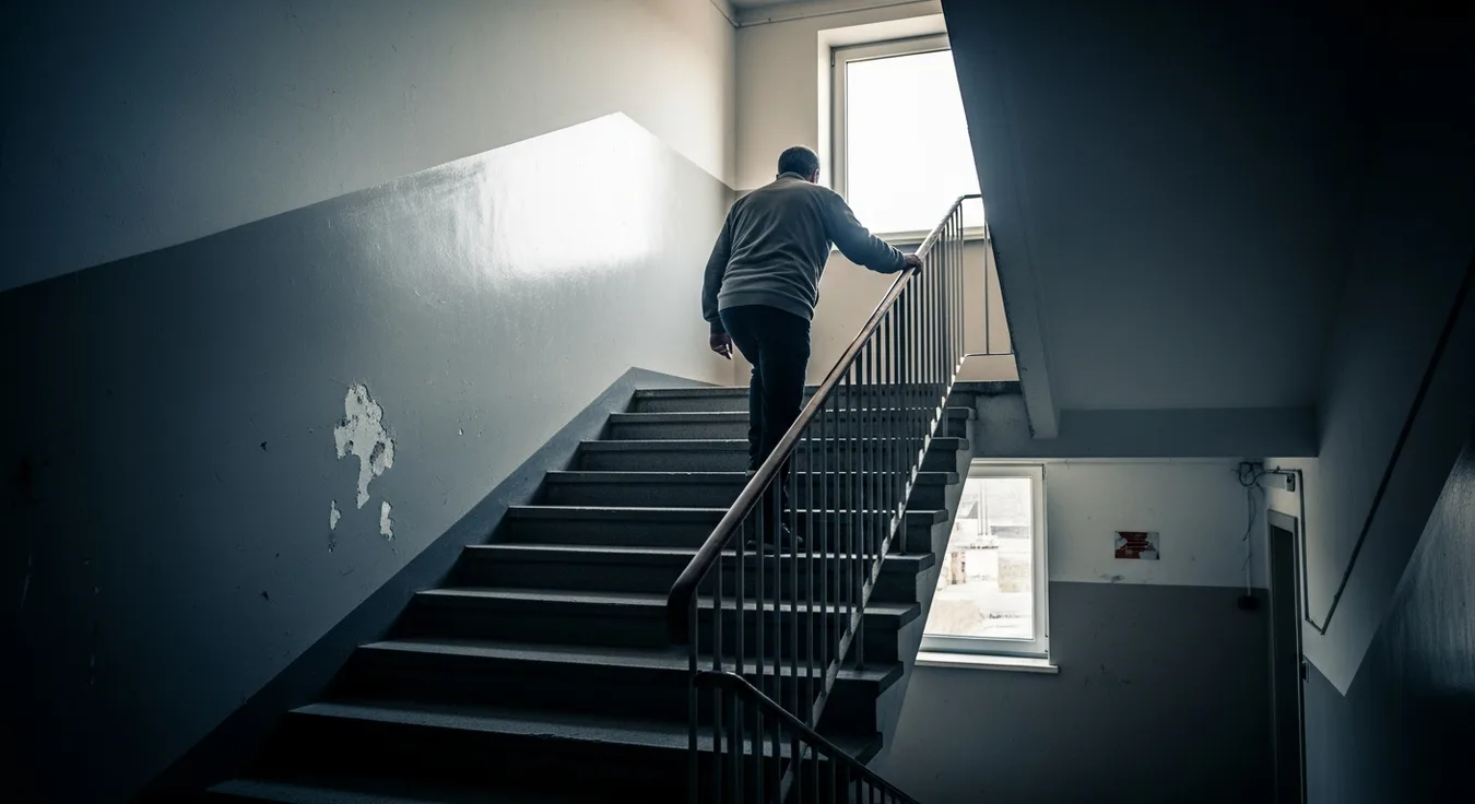 Človek sedí za stolom obklopený výpismi a faktúrami, hlavu opretú o ruky