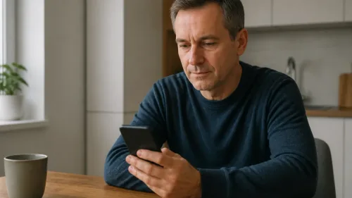 Človek pri počítači kontroluje internet banking po zaplatení dlhu