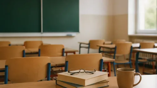 Učiteľka v zborovni plánujúca financovanie bývania cez pôžičku pre pedagógov