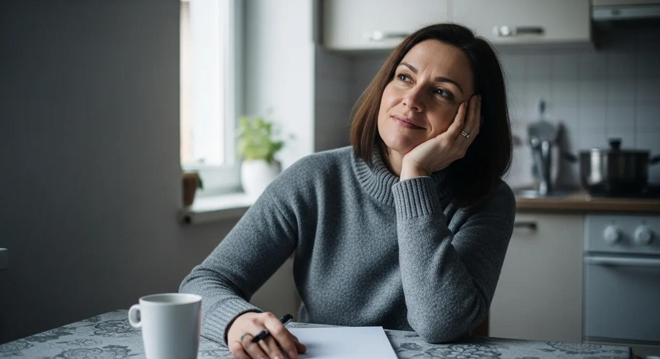 Žena drží kalkulačku a pozerá na zmluvu na stole